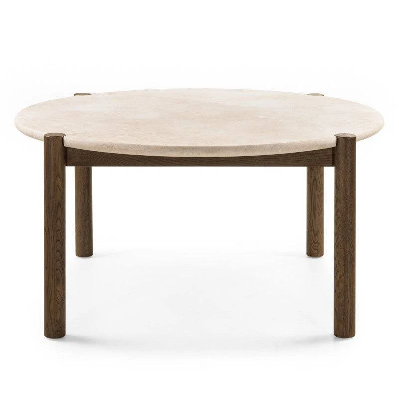Tavolo da pranzo MOCHA 150 cm, rotondo, quercia moka/marmo