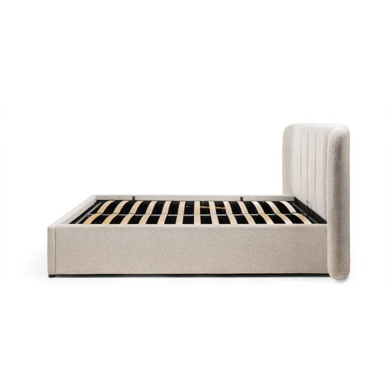 Letto imbottito LULANEL 160x200 cm, beige chiaro