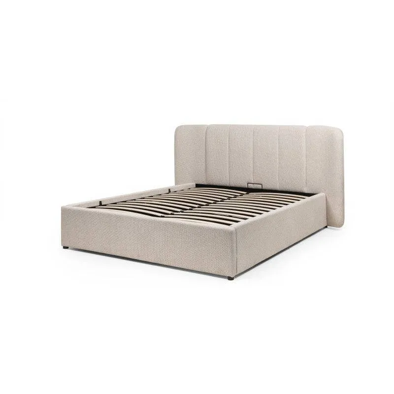 Letto imbottito LULANEL 160x200 cm, beige chiaro