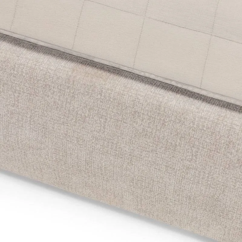 Letto imbottito MALANEL 160x200 cm, beige chiaro, arrotondato
