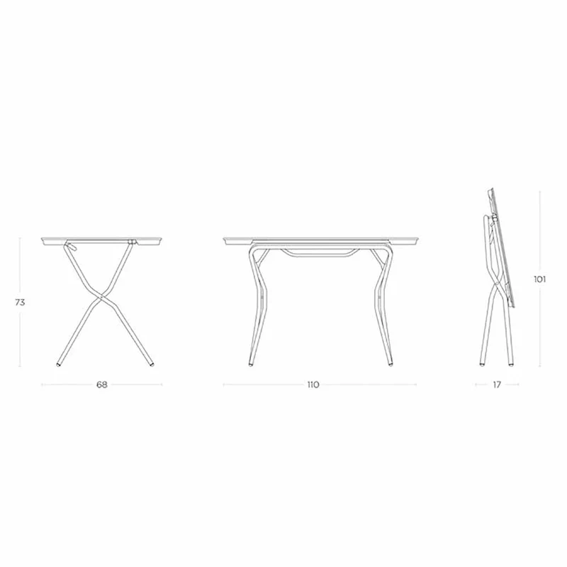 Tavolo Lafuma Anytime HPL Ciment Titane 110x68cm LFM5105.9815