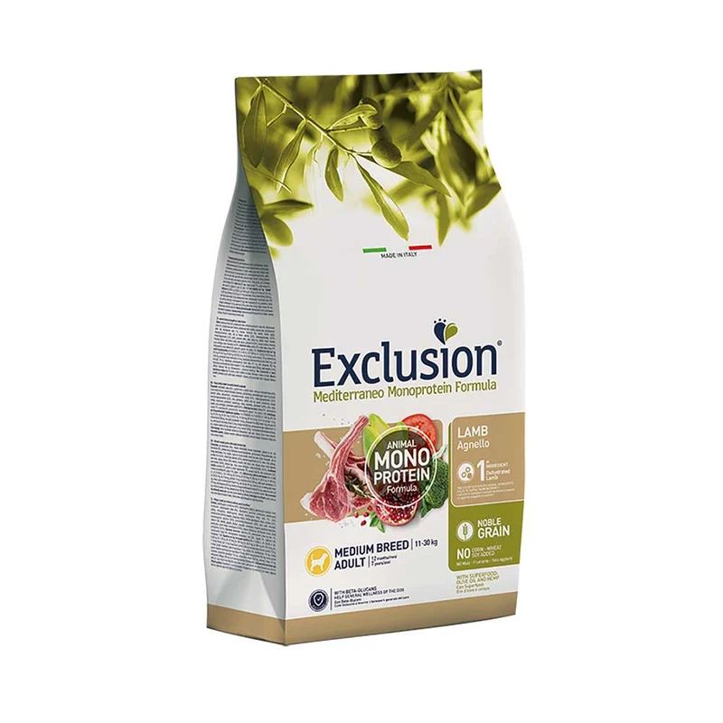 Alimento secco per cani Adult medium Mediterraneo Agnello Exclusion