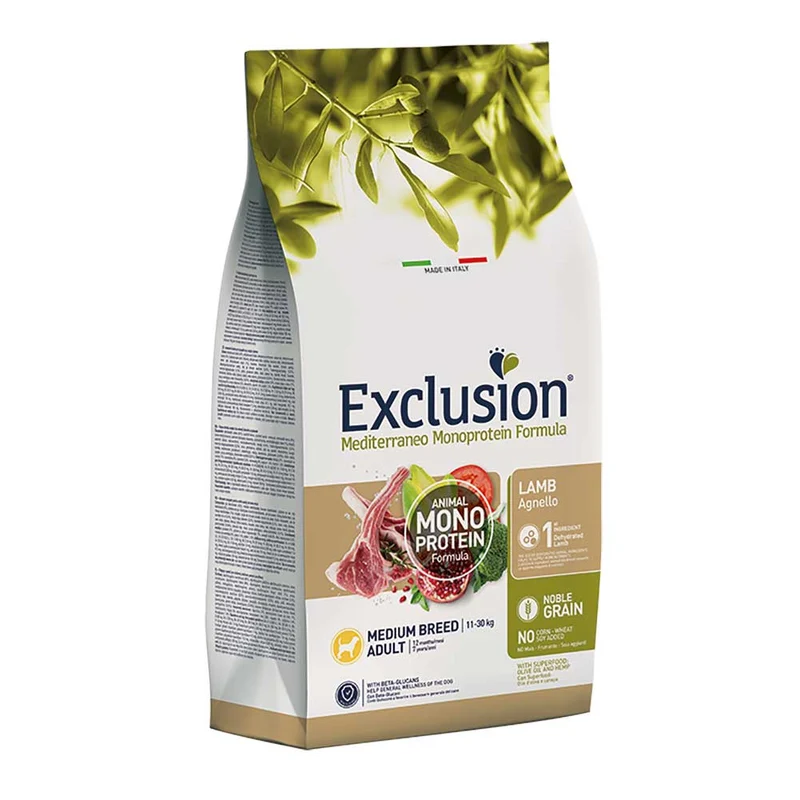 Alimento secco per cani Adult medium Mediterraneo Agnello Exclusion