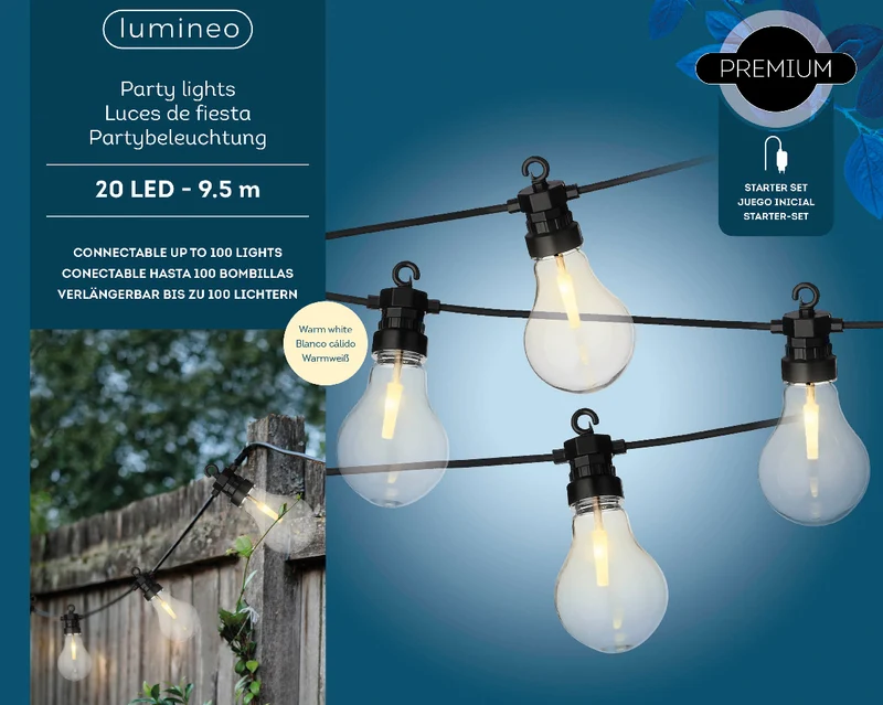 CATENA LUMINOSA CON LAMPADINE PARTYLIGHT 950CM