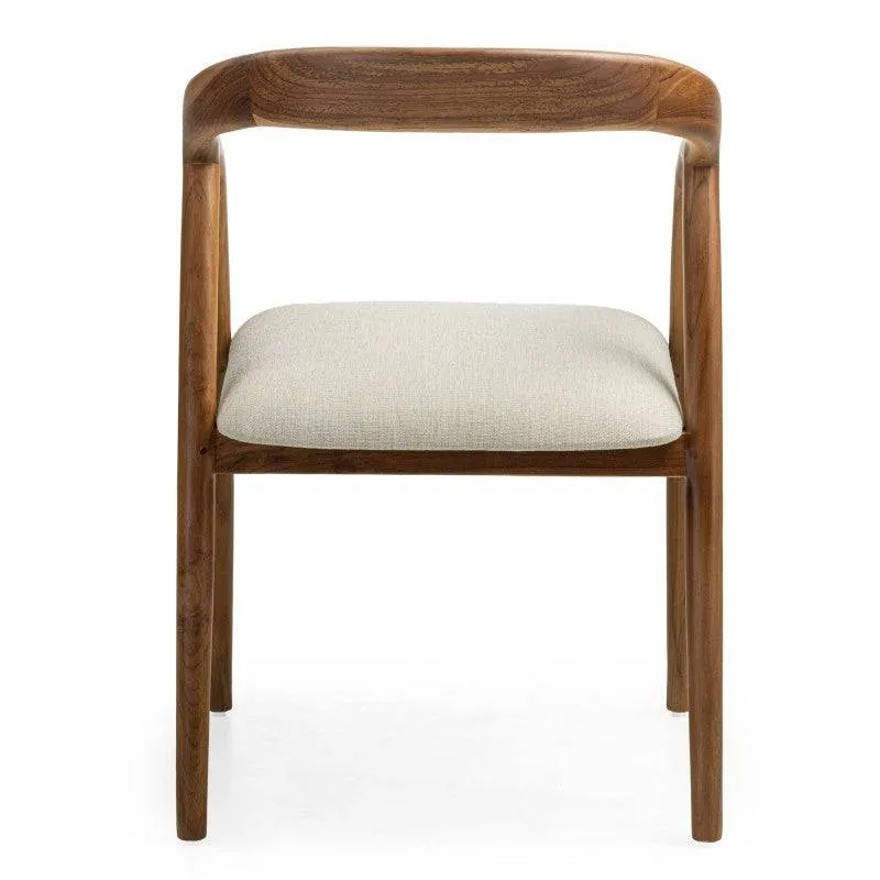 Sedia ONDE, legno naturale/crema, teak
