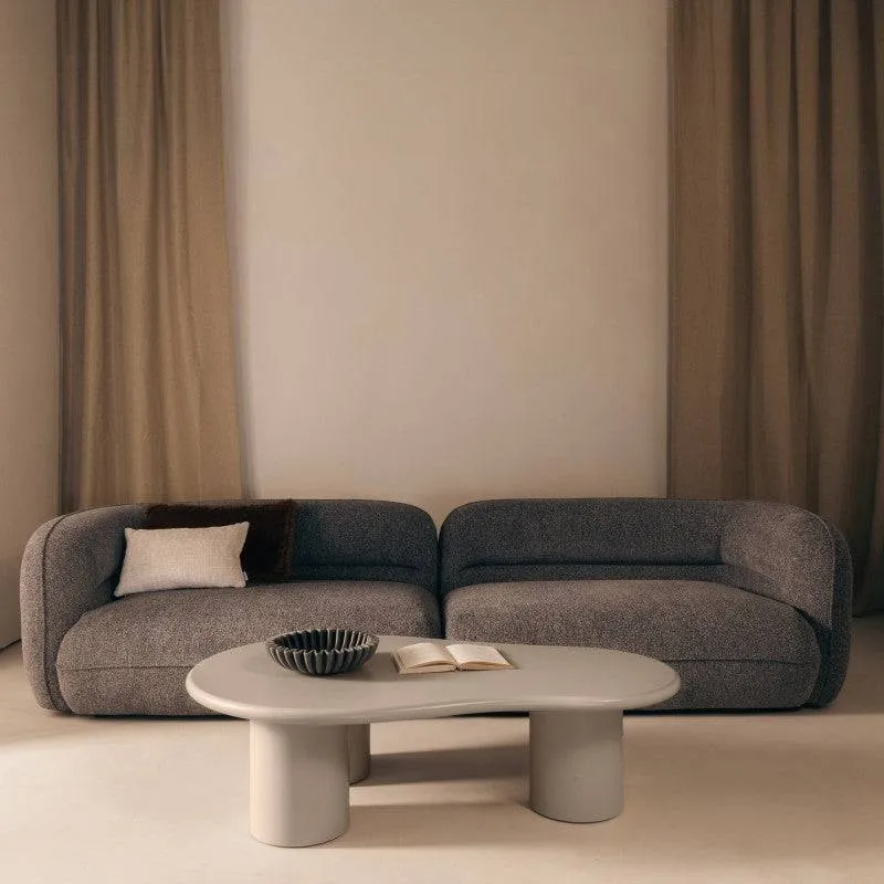 Tavolino NADINI, beige scuro, opaco, forme arrotondate