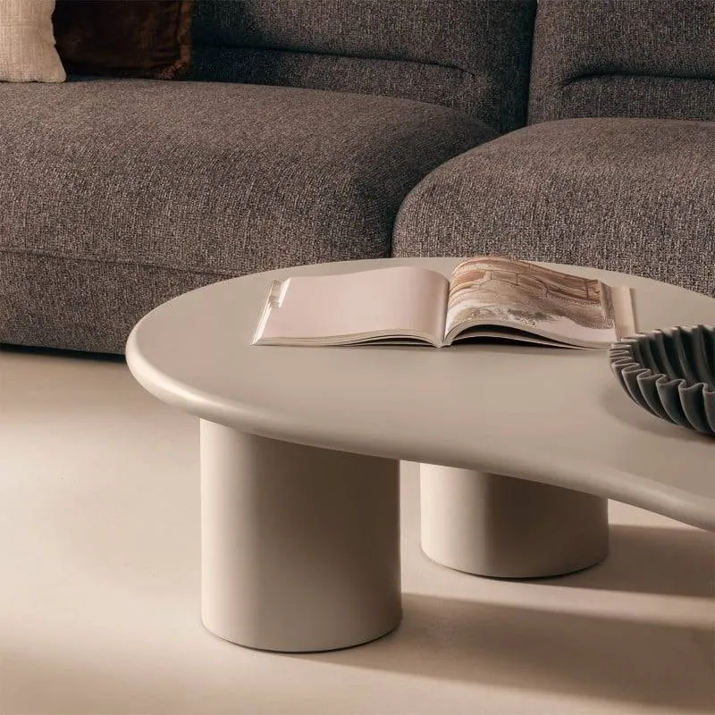 Tavolino NADINI, beige scuro, opaco, forme arrotondate