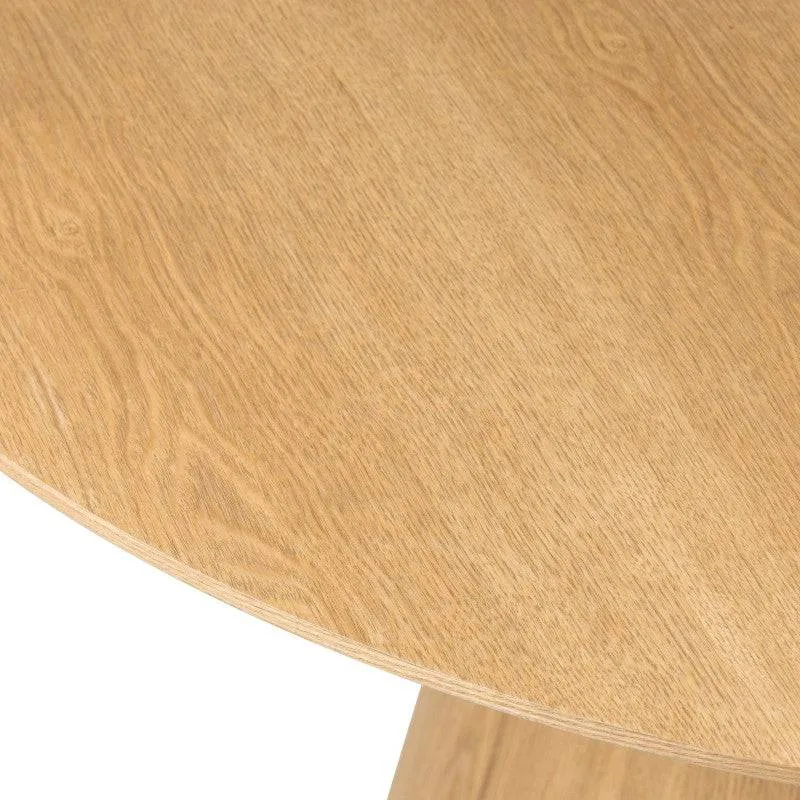 NORAN Tavolo da Pranzo 120 cm Rotondo Naturale