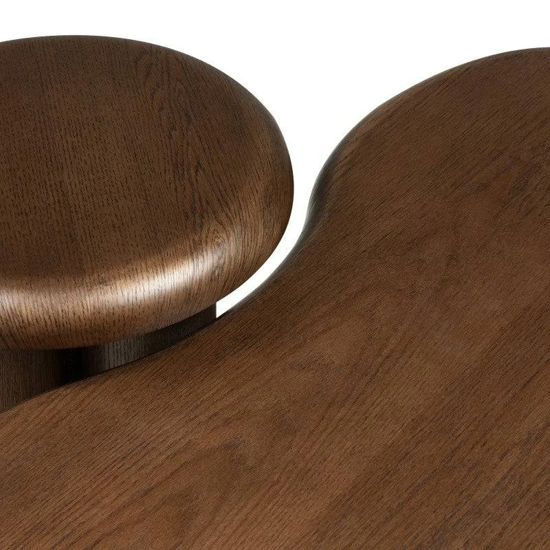 Set di tavolini WALNUT rovere scuro forme arrotondate