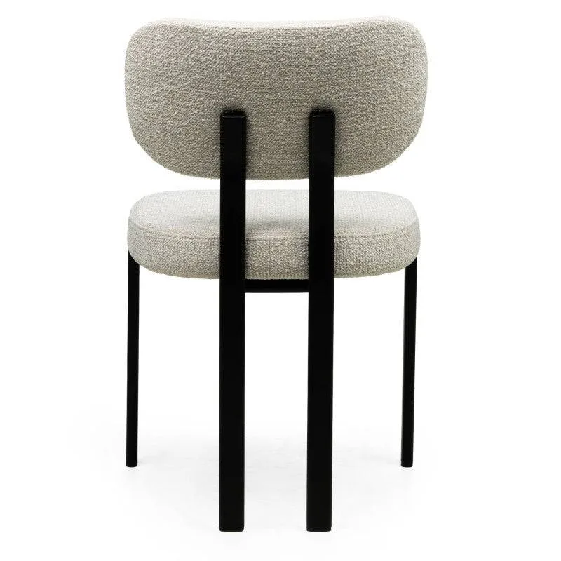 Poltrona FLARA rivestita beige chiaro gambe nere