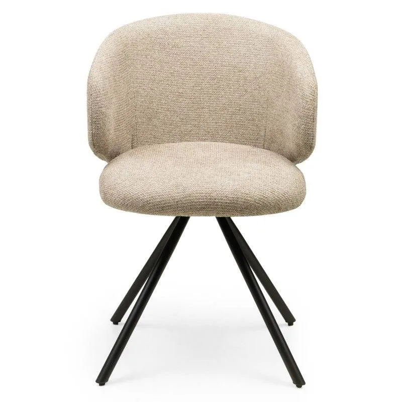 PERLA Poltrona Girevole Mocha con Gambe Nere