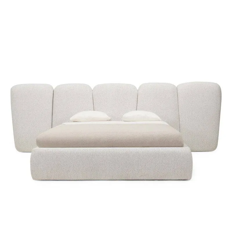 FANCY Letto Imbottito 160x200 cm Beige Chiaro
