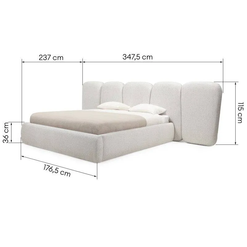 FANCY Letto Imbottito 160x200 cm Beige Chiaro