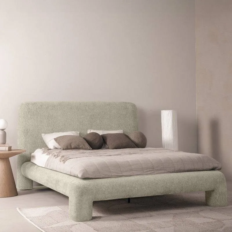 ROLLAND Letto Imbottito 160x200 cm Grigio Chiaro
