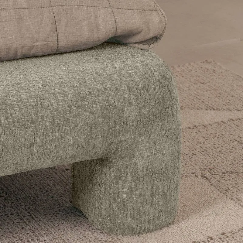 ROLLAND Letto Imbottito 160x200 cm Grigio Chiaro