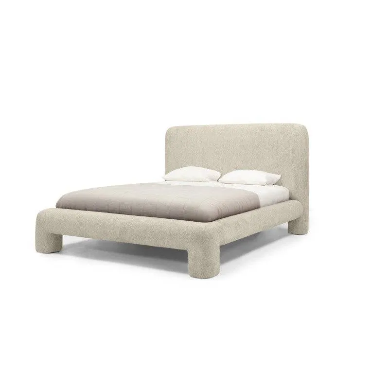 ROLLAND Letto Imbottito 160x200 cm Grigio Chiaro