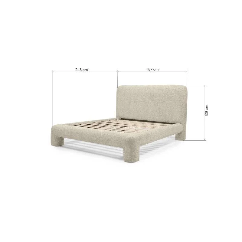 ROLLAND Letto Imbottito 160x200 cm Grigio Chiaro