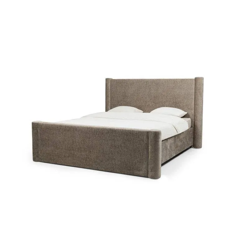 Letto ZENNA imbottito 160x200 cm, beige con contenitore