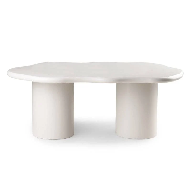 Tavolino MIRELLA, grigio-beige, forme arrotondate