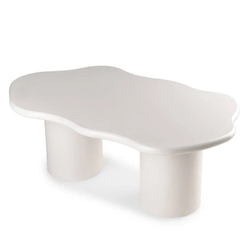Tavolino MIRELLA, grigio-beige, forme arrotondate