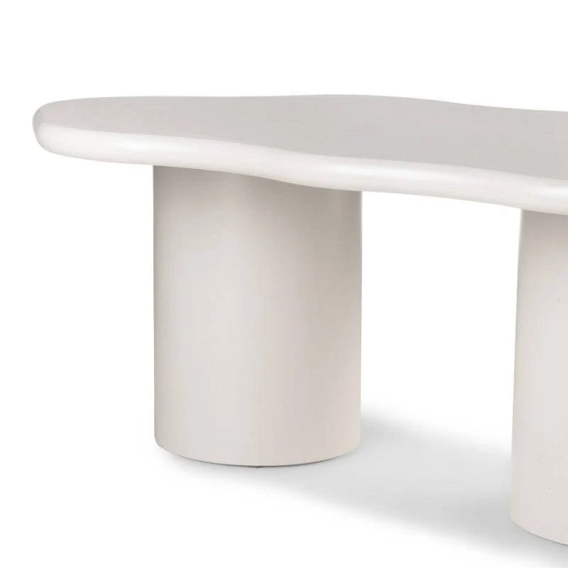 Tavolino MIRELLA, grigio-beige, forme arrotondate