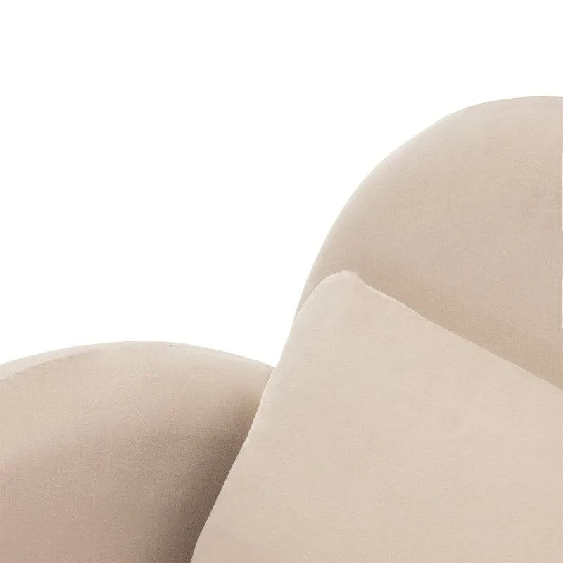 Poltrona lounge JADA beige chiaro velluto