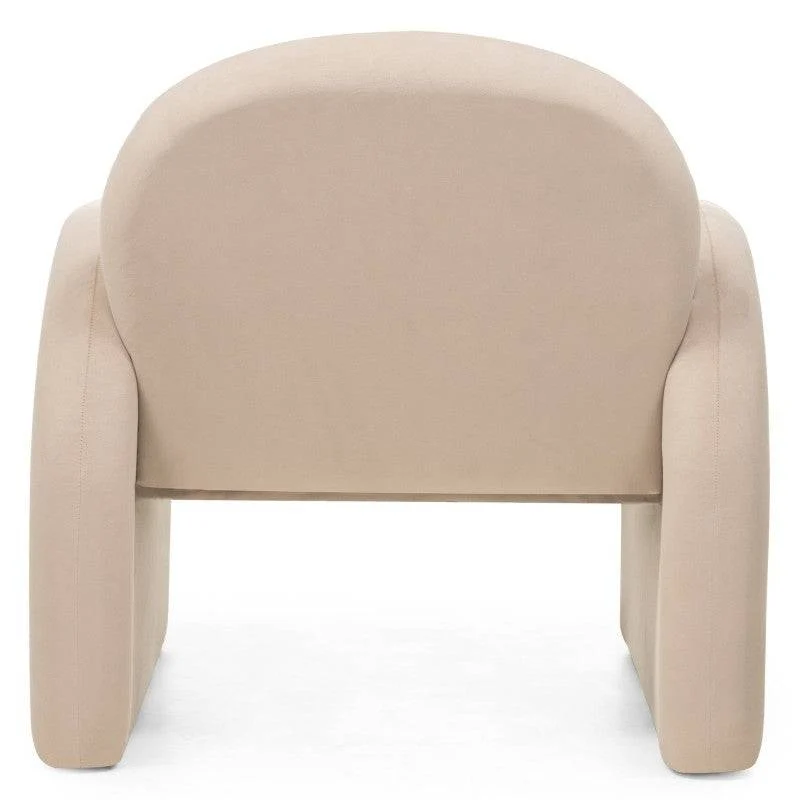 Poltrona lounge JADA beige chiaro velluto