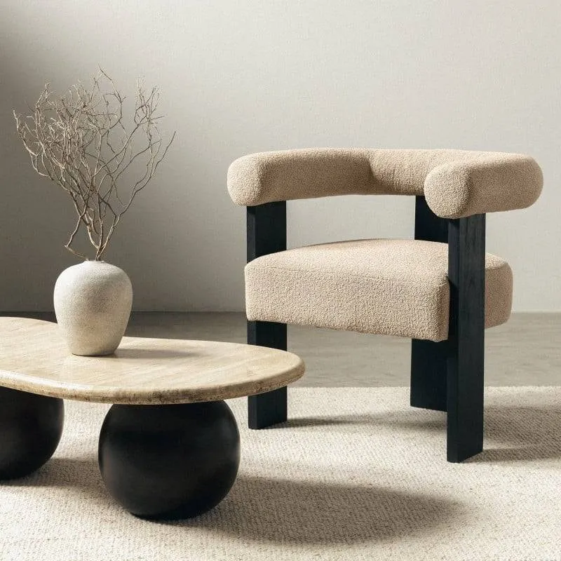 Sedia imbottita MARGARET Beige/Nero