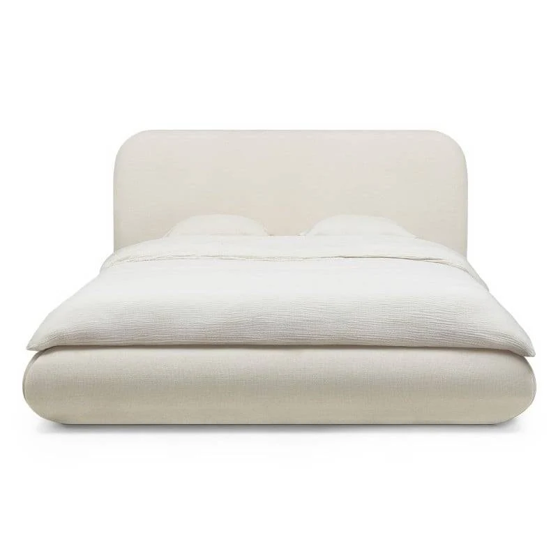 Letto imbottito LUMIN 160x200 cm, beige chiaro