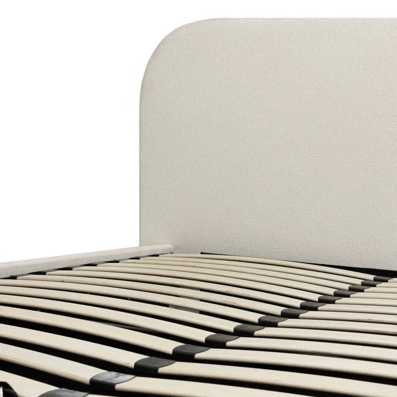 Letto imbottito LUMIN 160x200 cm, beige chiaro