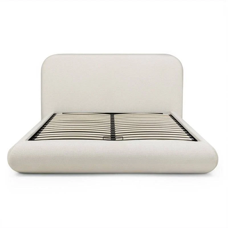Letto imbottito LUMIN 160x200 cm, beige chiaro