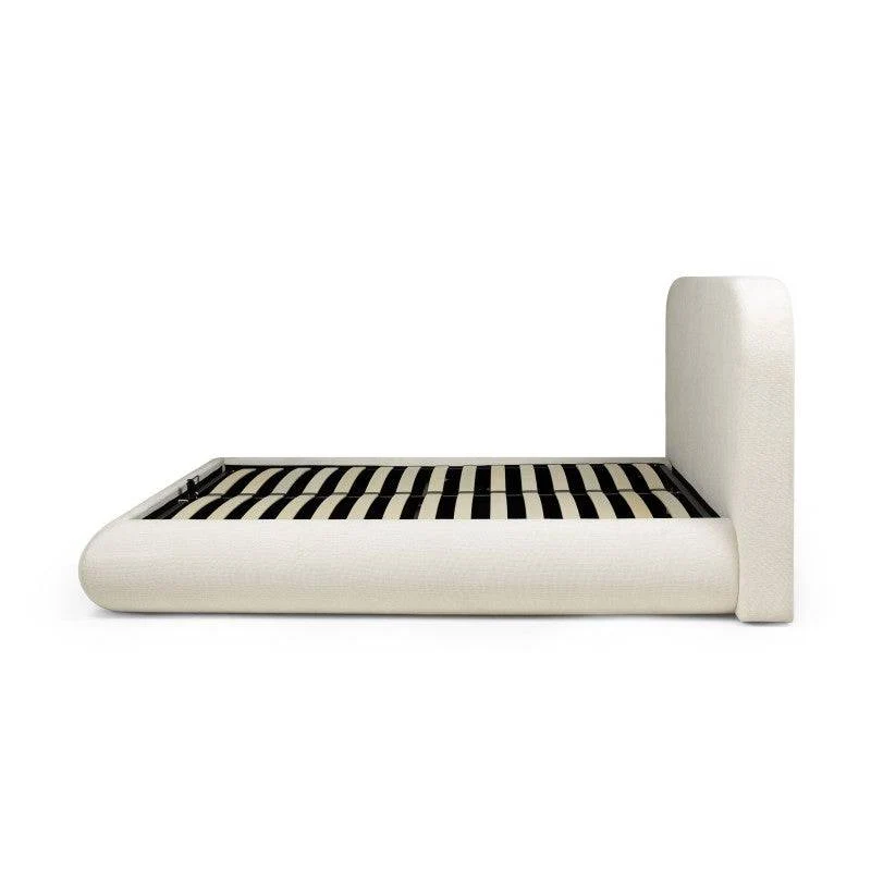 Letto imbottito LUMIN 160x200 cm, beige chiaro