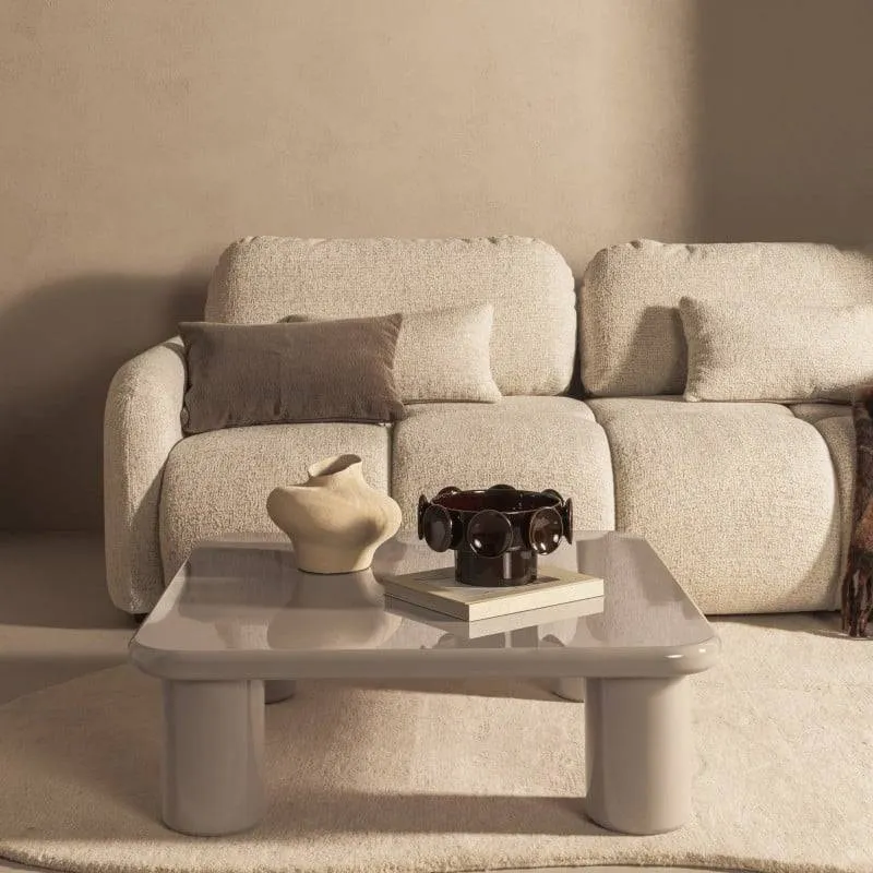 Tavolino MURIEN 90 cm, beige scuro, lucido