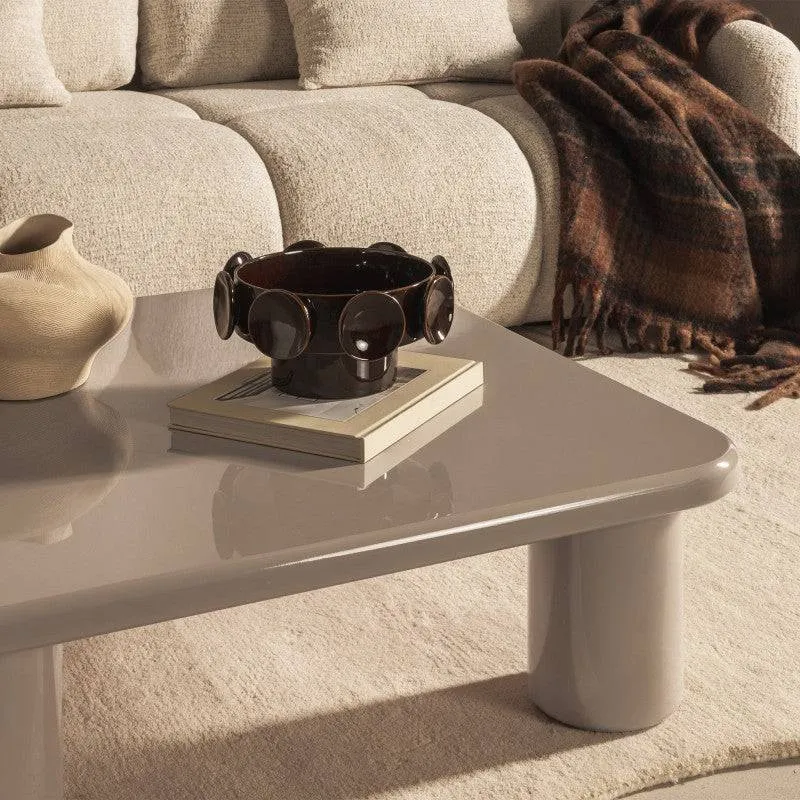 Tavolino MURIEN 90 cm, beige scuro, lucido