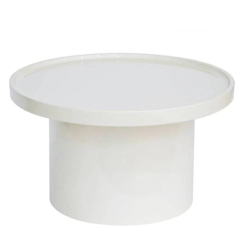 Tavolino CHAN Ø70 cm, bianco, lucido