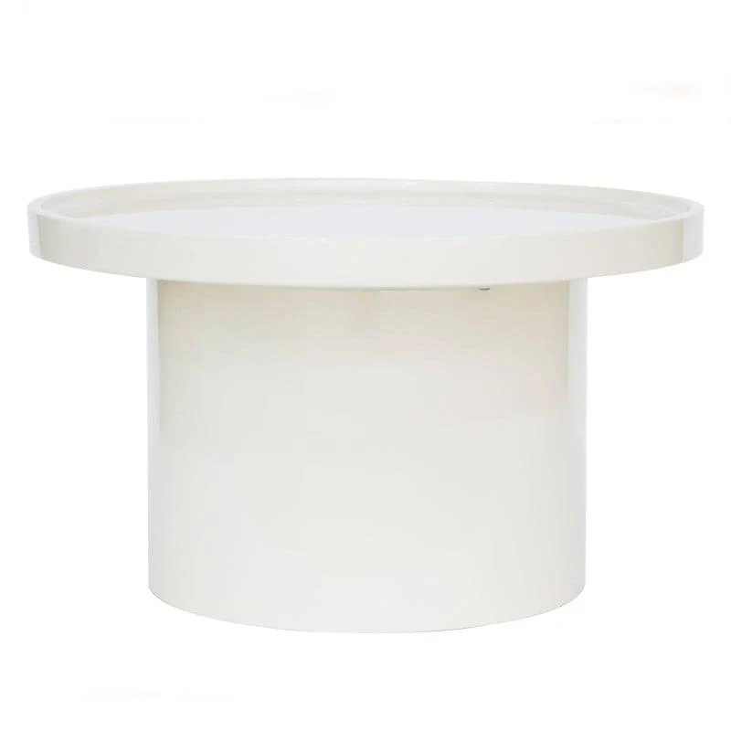 Tavolino CHAN Ø70 cm, bianco, lucido
