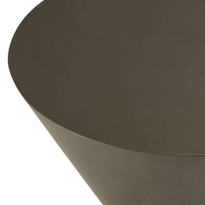 Tavolino ELISSA Ø80 cm, verde-grigio, lucido