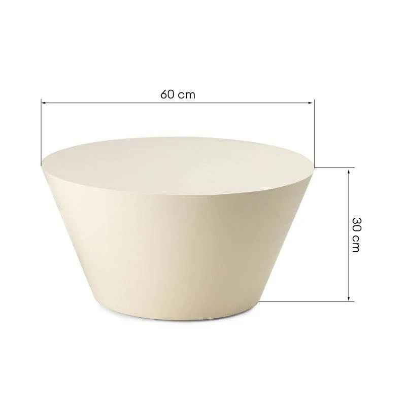 Tavolino ELISSA Ø60 cm, bianco crema, lucido