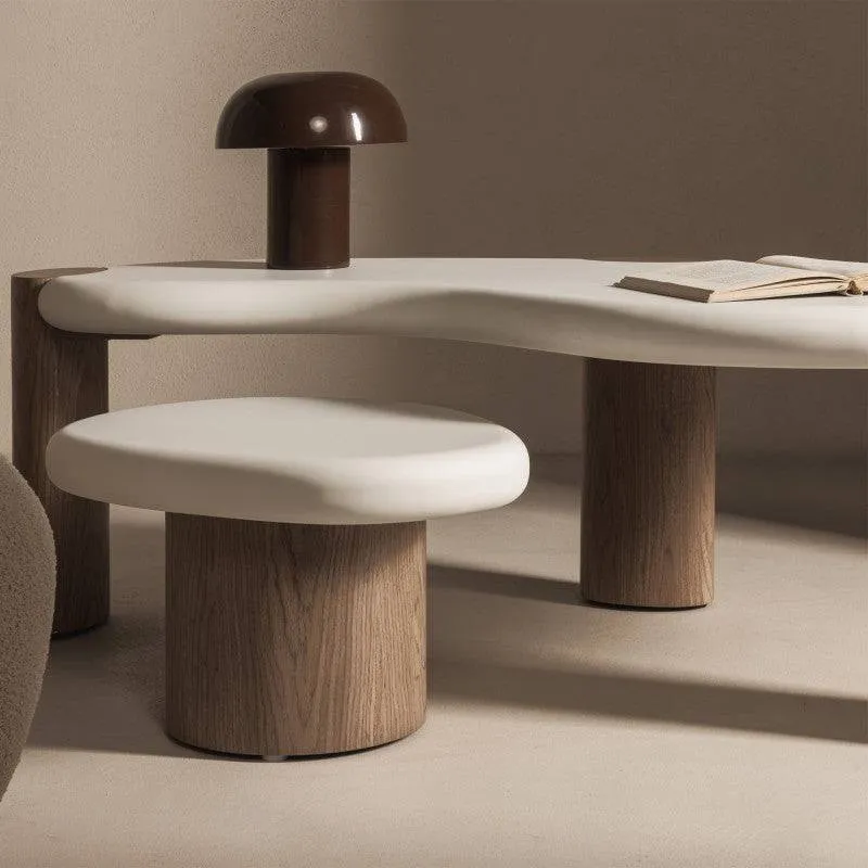 Tavolino OBUO 50 cm Bianco Noce
