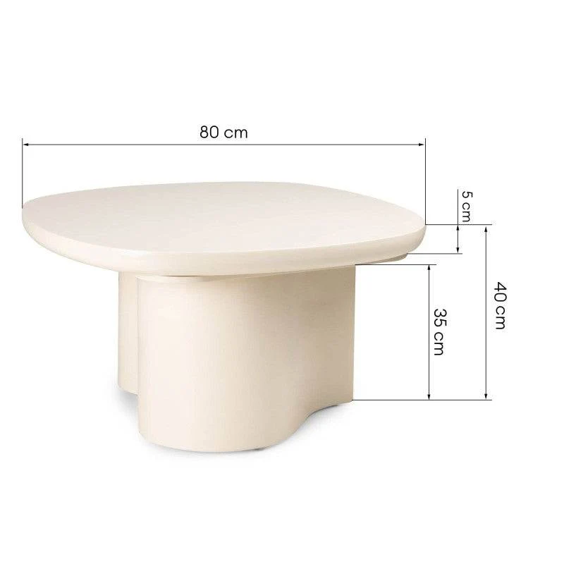 Tavolo PUREL 80 cm Beige Chiaro Lucido