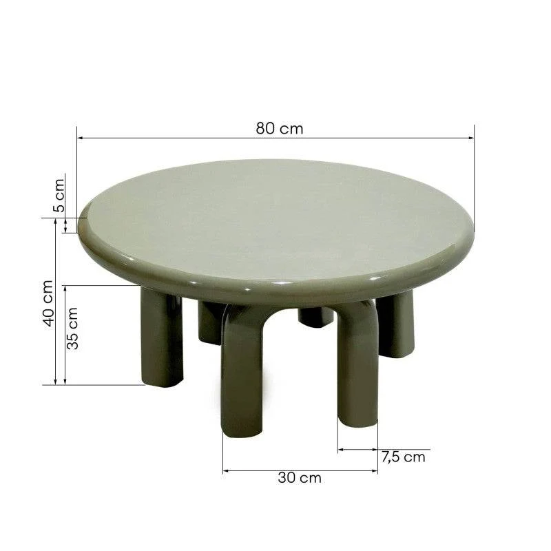 Tavolino da caffè FLIM 80 cm, verde/grigio