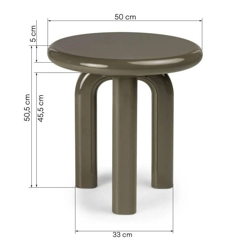Tavolino laterale FLIM 50 cm, verde/grigio