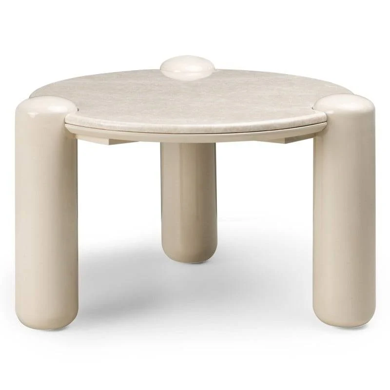 NORREL Tavolino da Caffè 66 cm, Beige Chiaro/Marmo
