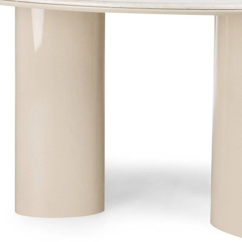 RIONA Tavolo da Pranzo 160 cm, Beige Chiaro/Marmo