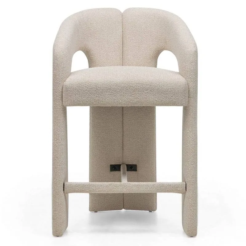 JOEL Sgabello rivestito beige