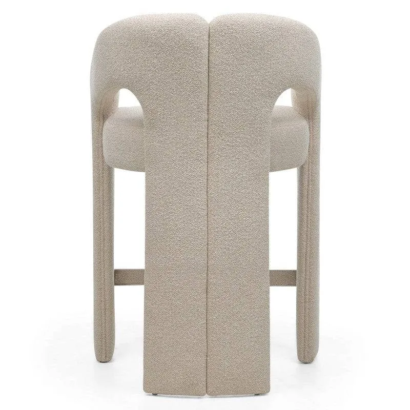 JOEL Sgabello rivestito beige