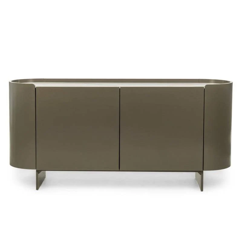 NARN Cassettiera ovale verde/grigio sinterizzato lucido