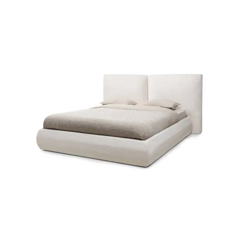 UNAR Letto imbottito 160x200 cm con contenitore beige