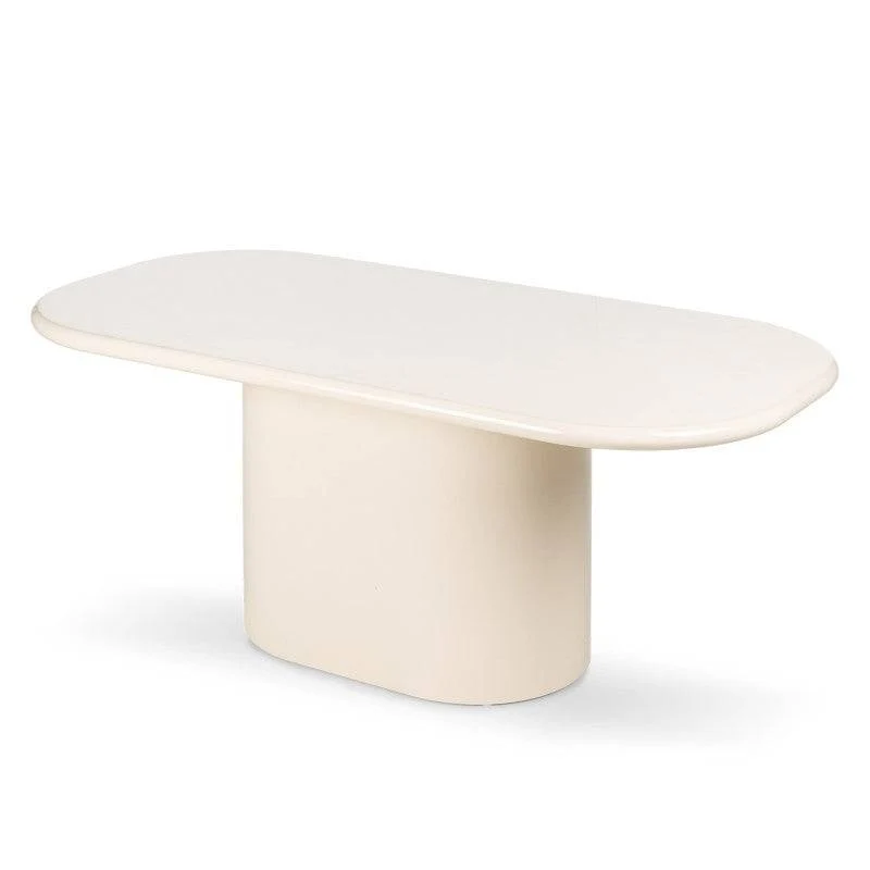 MOMAS Tavolo da pranzo 180 cm beige chiaro lucido