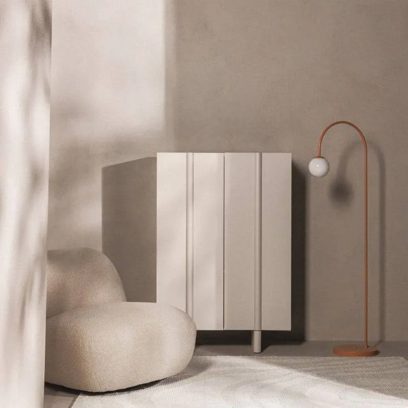 Cassettiera OSSM 2 porte cashmere, fronti arrotondati